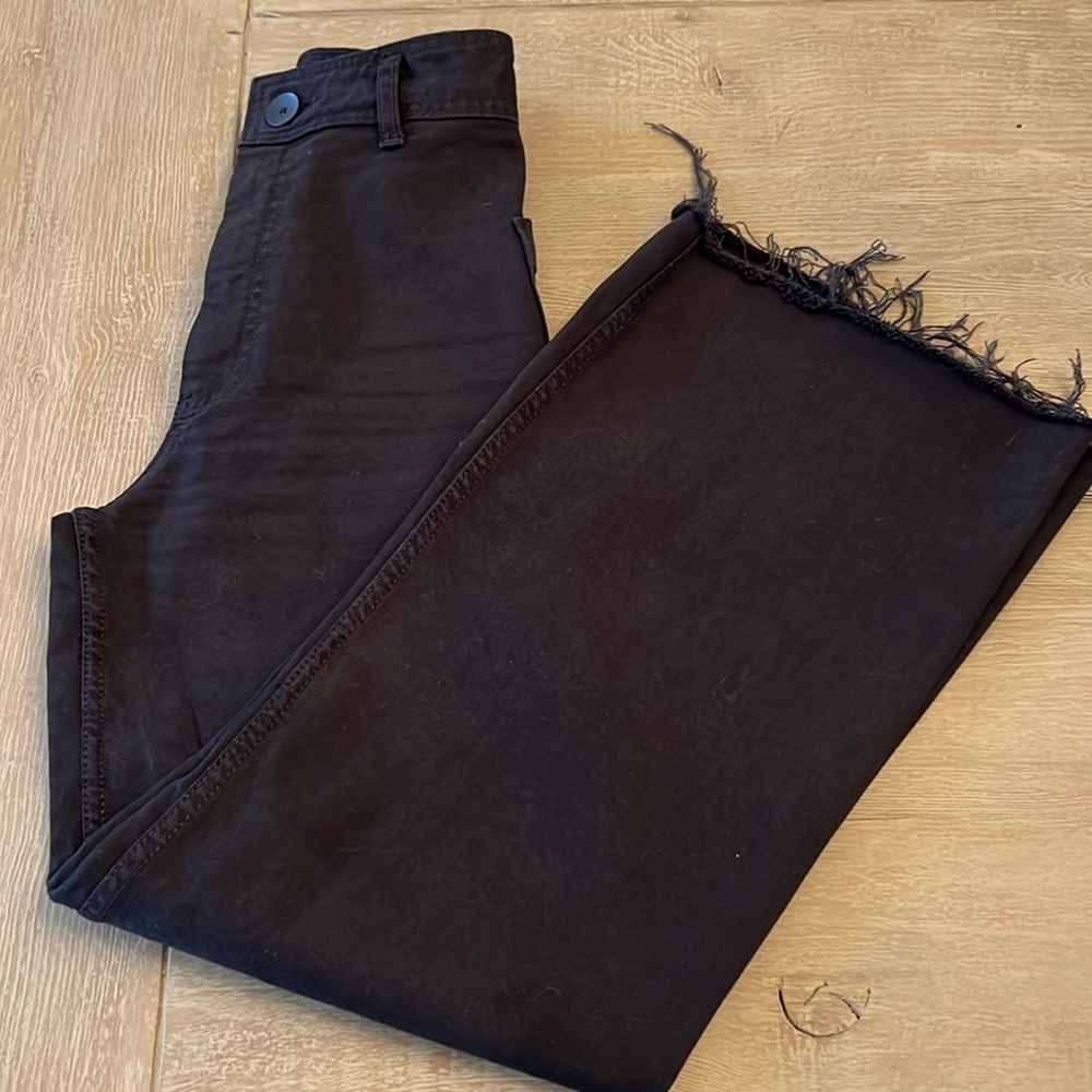 Zara black wide leg jeans size 0